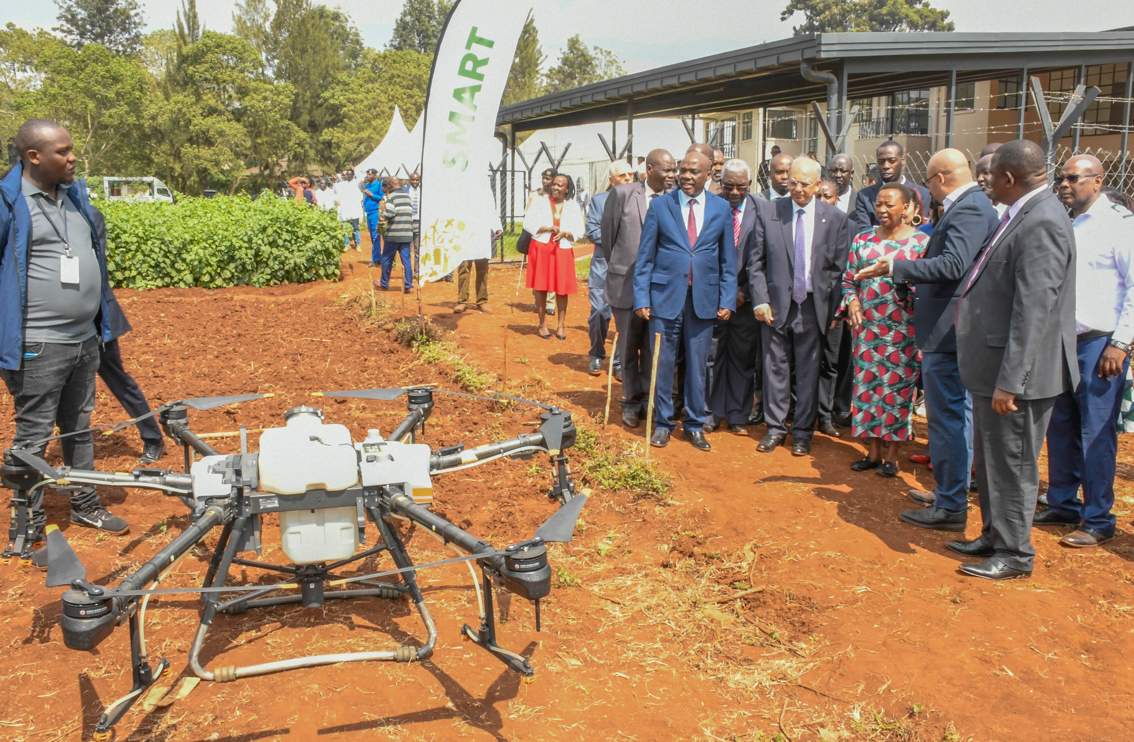 The First Lady HE Mrs. Rachel Ruto being taken through the technologies displayed