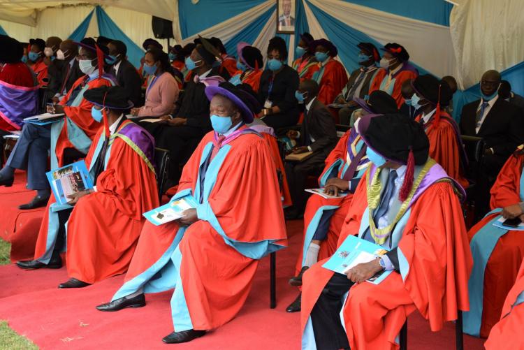 Faculty members and guests at the 63rd UoN virtual graduation ceremony