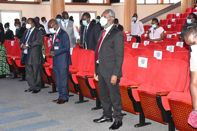 The VC Prof Stephen Kiama, DVC Academic Affairs, Prof Julius Ogengo, DVC Human Resourse and Administration, Prof Enos Njeru lead UoN fraternity in the prayer day