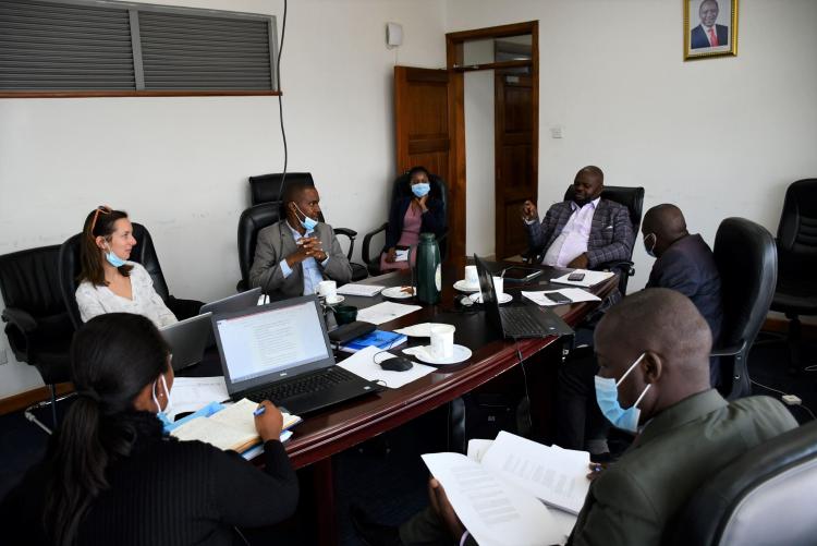 University Advancement and Institutional Development staff led by the Director, Mr Brian Ouma during the meeting with the French Development Agency (AFD)