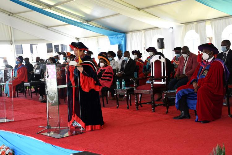 UoN Chancellor Dr Vijoo Rattansi gives her speech during the 64th Graduation Ceremony