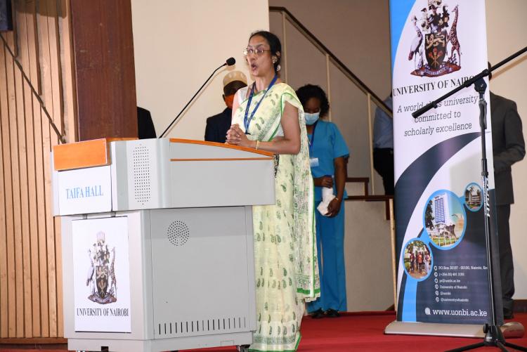 UoN Hindu representative delivers a word of prayer during the UoN Prayer Day 202