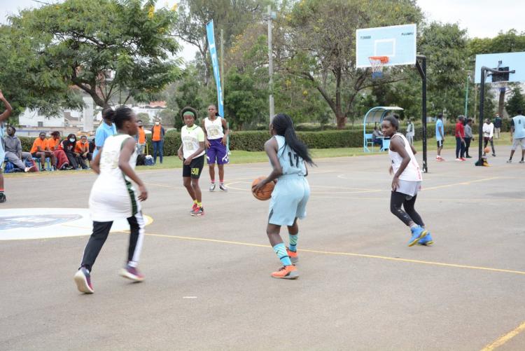 Ladies basketball action during the UoN Annual Sports Day 2021.