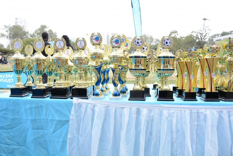 Part of the trophies awaiting the UoN Annual Sports Day 2021 winners.