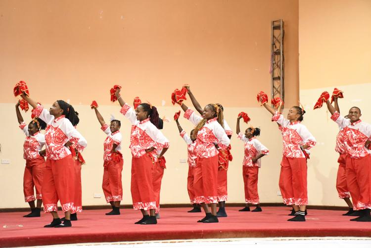 UoN Confucius Institute students perform a Chinese Dance.