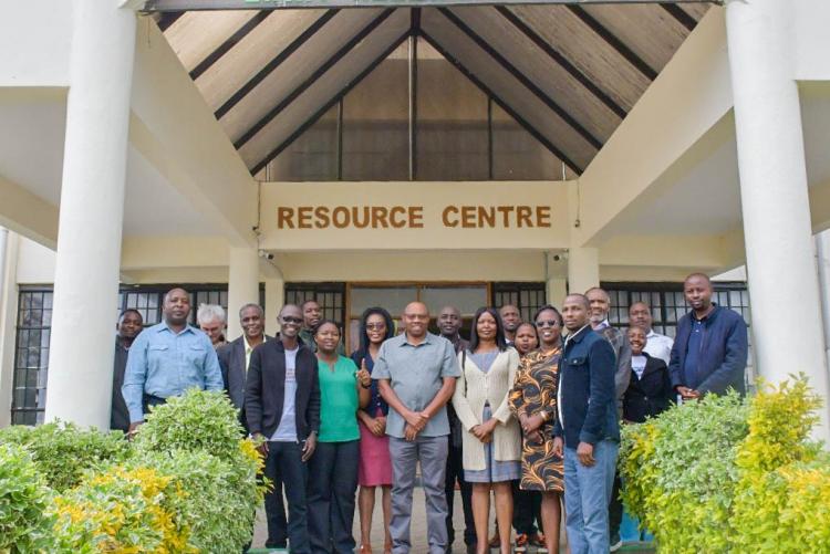  Innovation Pillar members lead by the DVC Finance, Planning and Development, Prof Jackson Maalu during the workshop in Naivasha.