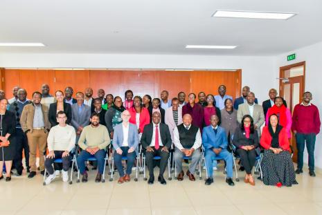 The Deputy Vice-Chancellor for Academic Affairs, Prof John Mande together with participants from University of Nairobi and Mines Paris-PSL during the opening ceremony.