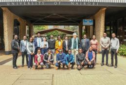 Students from the University of Nairobi are Flagged off of to France.